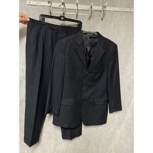 Bachrach Suit Men 40R Blue Micro Stripe 3B Italy Wool Career Pant 32X28.5 Luxury